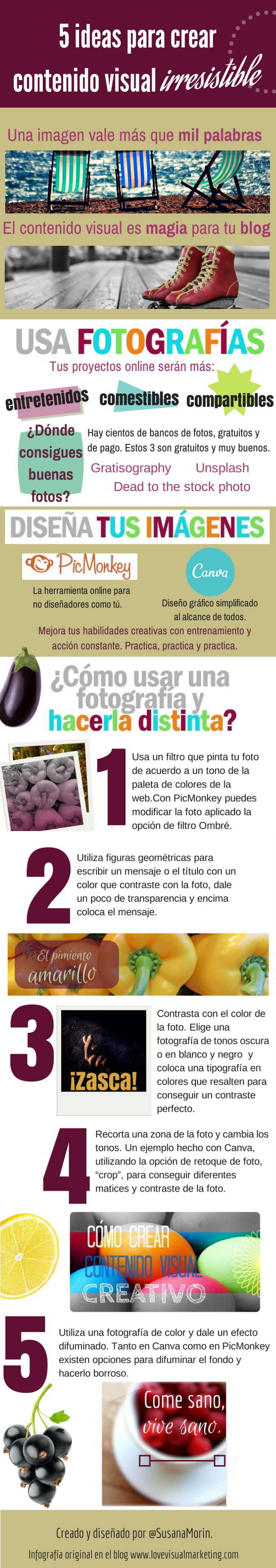 5 Ideas para crear contenido visual para tu blog #infografia