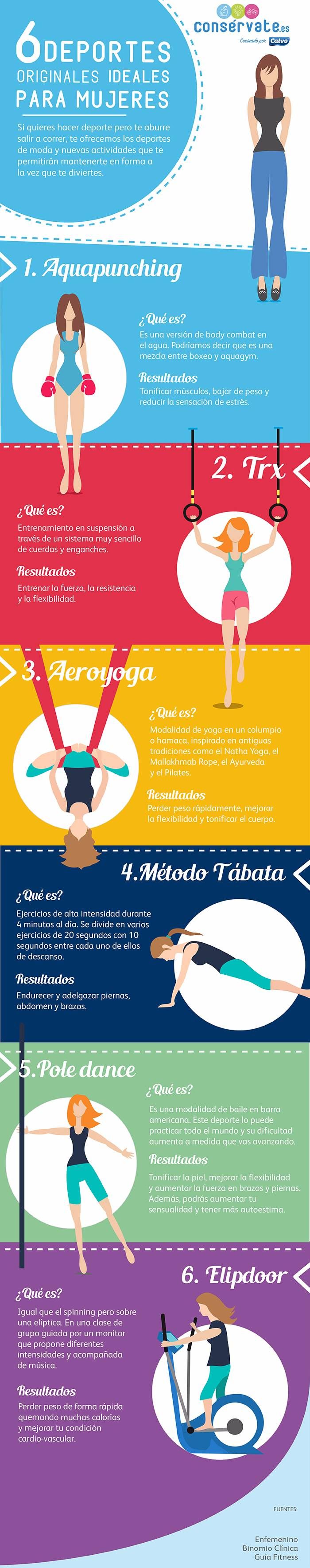 6 deportes originales ideales para mujeres