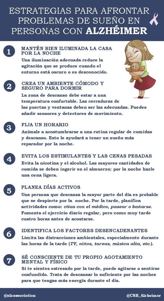 Consejos al cuidador para afrontar los problemas del sueño en la persona con Alzheimer