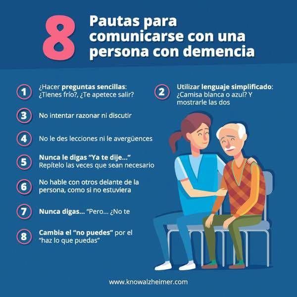 Infografía sobre Comunicarse con un Enfermo de Alzheimer #elderlycaregiver