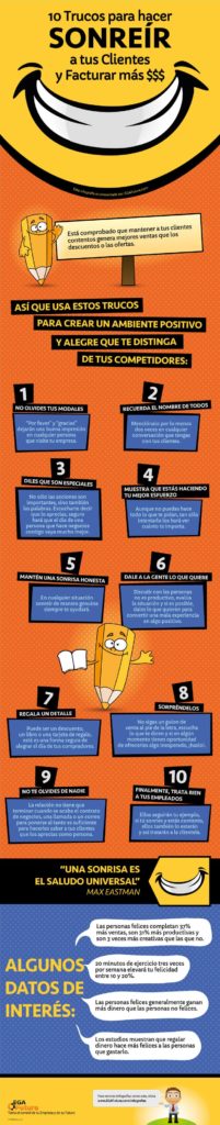 Trucos para hacer sonreír a tu cliente y facturar más #infografia #infographic #marketing