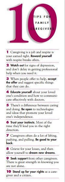 10 tips for family #caregivers: