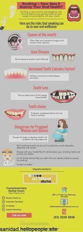 El tabaquismo y sus efectos en la salud bucal infografía,  #bucal #efectos #Inf...