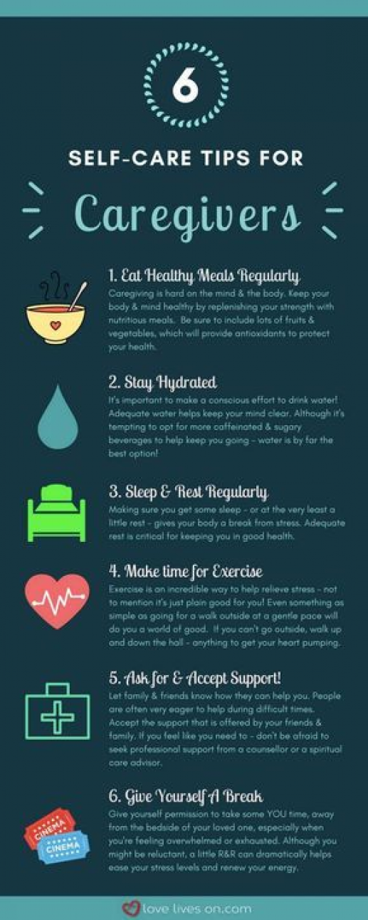 Infographic: 6 Self-Care Tips for Caregivers #caregiver #caregiver