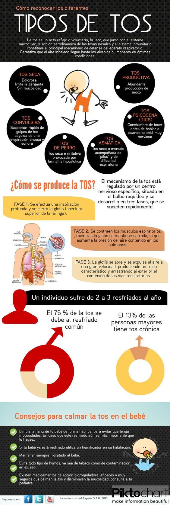 Cómo reconocer los diferentes tipos de tos. #tos #infografia #salud