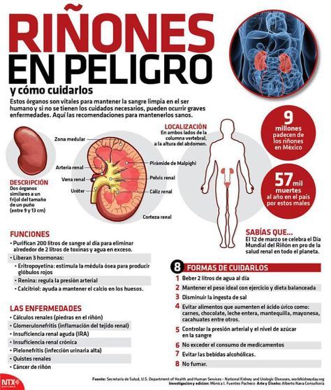 #Infografia Riñones en peligro y cómo cuidarlos