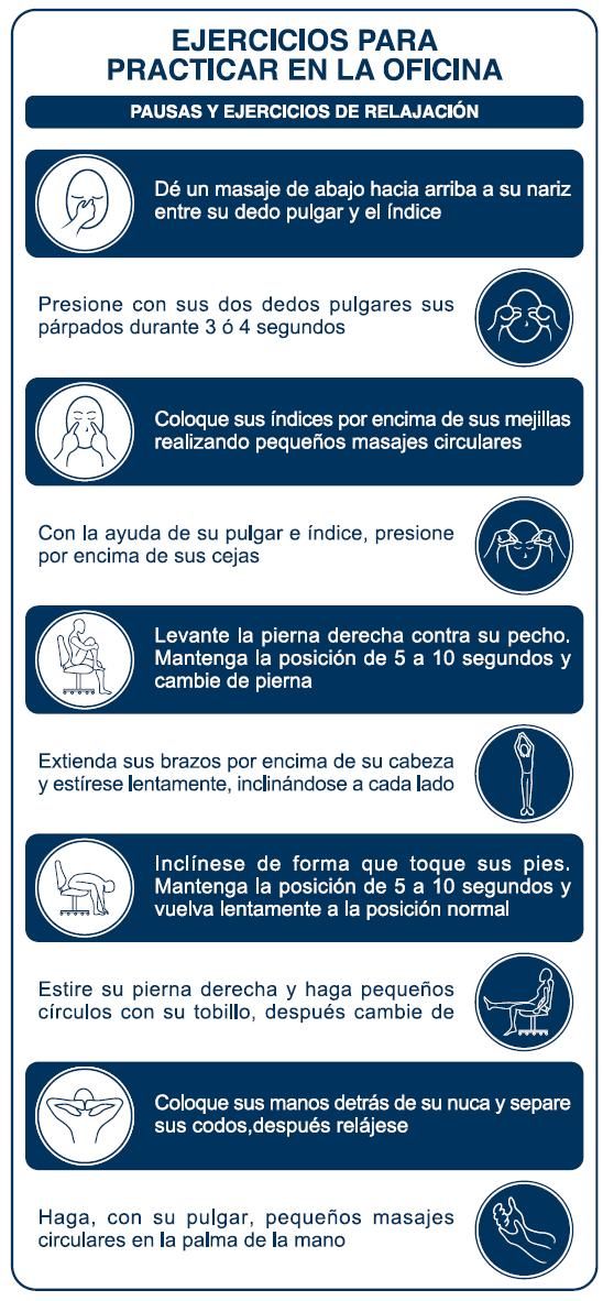 Ejercicios de relajación para la oficina #infografia #infographic #health - TICs y Formación