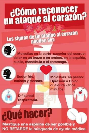 Infografía: Cómo reconocer a un ataque al #corazon