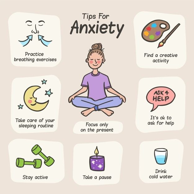 Free Vector | Tips for anxiety infographic