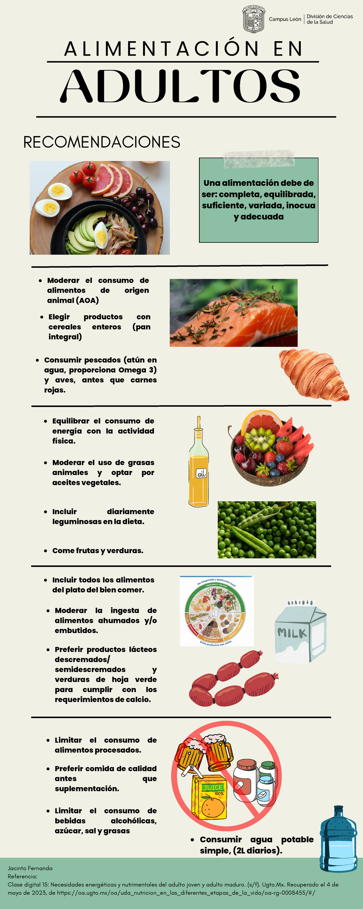 Alimentación en adultos. Infografía - ADULTOS A L I M E N T A C I Ó N E N RECOMENDACIONES Equilibrar - Studocu