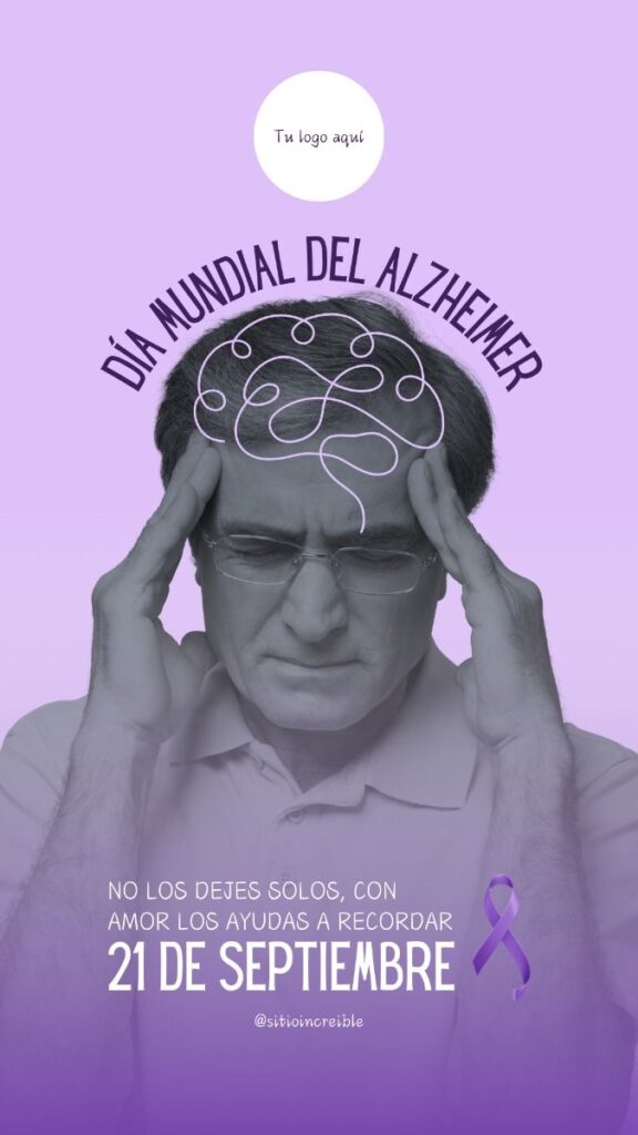 Historia instagram Día mundial del alzheimer fotográfico lila